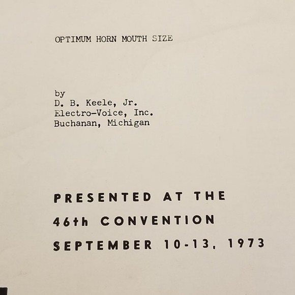 1973 Audio Engineering Society Horn Mouth Size - Picture 3 of 8
